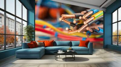 Copper cable wire used in electrical installation Wall mural