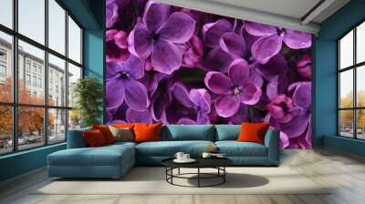 Lilac flowers closeup Wall mural