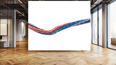 Multicolored electrical cable wire isolated on white background  Wall mural