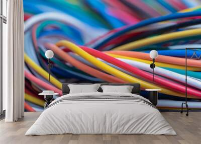 Multicolored electrical computer cable Wall mural