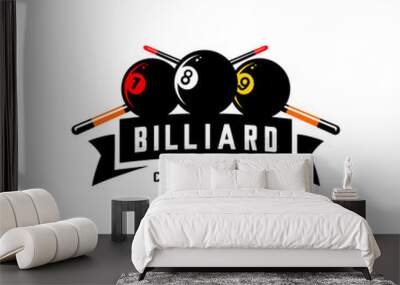 billiard ball and stick logo Wall mural