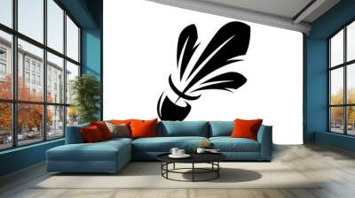 vector illustration of badminton sport on white background	 Wall mural