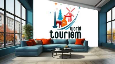 vector illustration of tourism icon in the world tourism day Wall mural