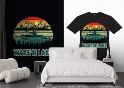 Summer t-shirt design, summer vintage t-shirt design, summer beach t-shirt design, Summer lake t-shirt design, Summer surfing t-shirt design. Wall mural