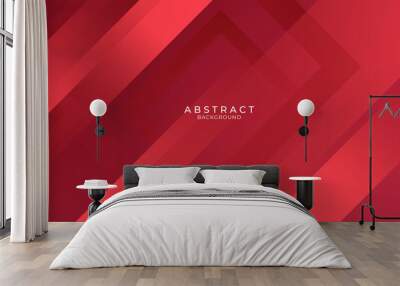  Abstract red business modern background gradient color. Red maroon and bright light gradient with stylish line and square decoration suit for presentation design.  Wall mural