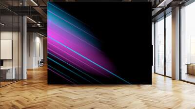 3D light neon esport game background. Dark black neutral abstract background for presentation design Wall mural