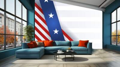 4th July Independence Day of United States America celebration banner background with American flag. Vector illustration. Designed for flyers, template, ads, posters, social media and decorations. Wall mural