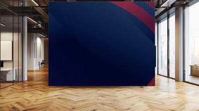 abstract 3d dark blue background with a combination of luminous red overlap style graphic design element Wall mural