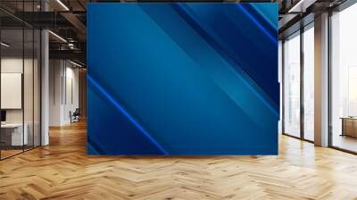 Abstract background in blue colors. Modern 3d blue business presentation background with shiny lights. Wall mural