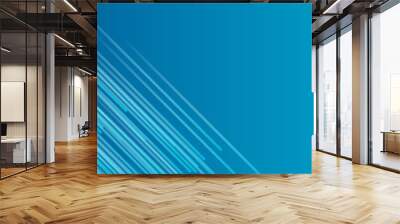 Abstract blue tech modern background for wide banner. Vector Abstract, science, futuristic, energy technology concept. Digital image of light rays, stripes lines with blue light, speed and motion blur Wall mural