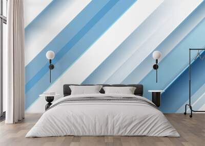 Abstract blue white stripes background with light. Modern light blue and white abstract background. Modern business abstract blue background  Wall mural