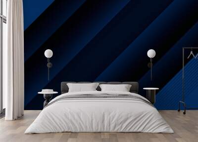 Abstract dark blue 3d background  Wall mural