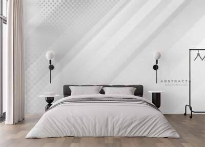 Abstract elegant white and gray background with diagonal stripes lines. Wall mural