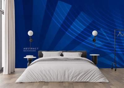 Abstract geometric blue pattern design in memphis style. Vector illustration. Wall mural