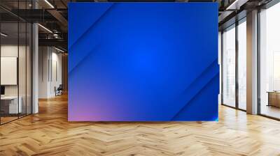 Abstract neon style blue wide banner design background. Abstract 3d banner design with dark blue technology geometric background. Vector illustration Wall mural