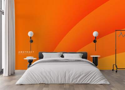 Abstract simple colorful red orange yellow curve 3d paper cut background  Wall mural