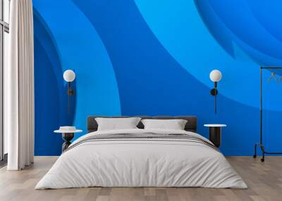 Abstract technology blue background with 3d concept. abstract particles blue wave background banner. Abstract blue wave shape with futuristic concept background  Wall mural