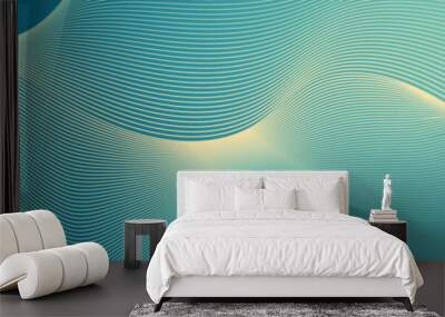 abstract technology particles lines mesh wave background Wall mural