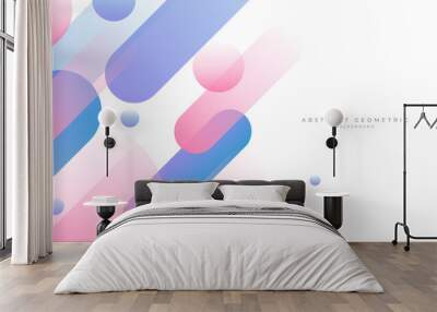 Blue and pink gradient geometric shape background  Wall mural