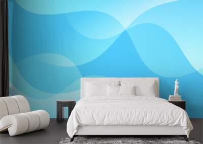 Blue banner abstract art vector with shapes Wall mural