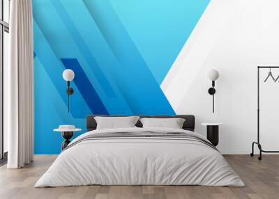 Blue tech futuristic tech web abstract technology background with blue white stripes Wall mural