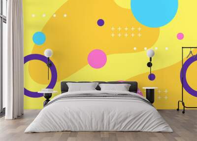 Colorful colourful vector memphis design background with geometric shapes Wall mural