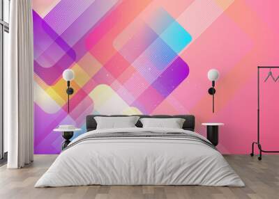 Colorful colourful vector modern geometric shapes design abstract background gradient Wall mural