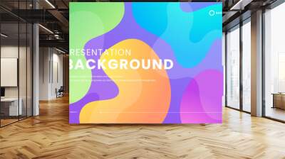 Colorful colourful vector simple minimalist style background design with waves and liquid Wall mural