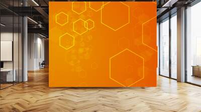 Colorful orange yellow geometric background. Fluid shapes composition. Creative design with color of curves in vector.  Wall mural