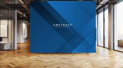 Dark blue abstract background with modern and futuristic corporate concept for presentation design Wall mural