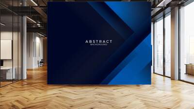 Dark blue background with abstract graphic elements for presentation background design. Wall mural