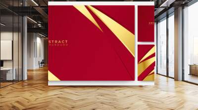 Elegant red maroon and gold background with overlap layer. Suit for business, corporate, institution, party, festive, seminar, and talks Wall mural