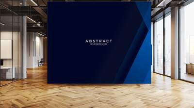 Geometric dark blue texture background with modern business concept for presentation.  Wall mural