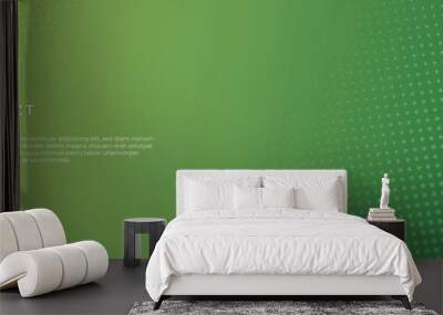 Green abstract background for wide banner with modern pattern material texture Wall mural