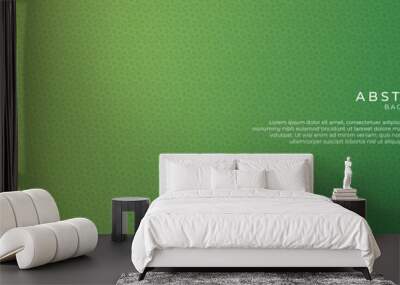 Green abstract background for wide banner with modern pattern material texture Wall mural