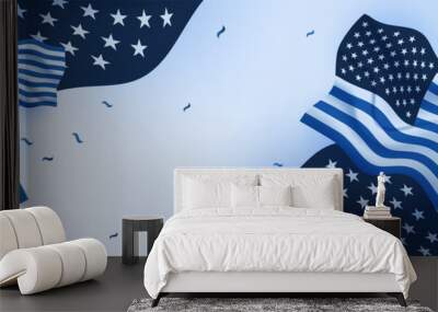 happy 4th of july independence day with usa blue banner background. universal america banner. memori Wall mural