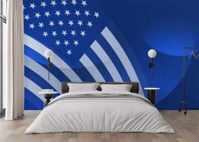 happy 4th of july independence day with usa blue banner background. universal america banner. memori Wall mural