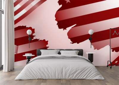 Happy 4th of July Independence day with USA red banner background. Universal America banner. Memorial day in the united states - remember and honor banner background vector illustration Wall mural