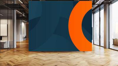 High contrast blue and orange glossy stripes. Abstract tech graphic banner design. Vector corporate background  Wall mural