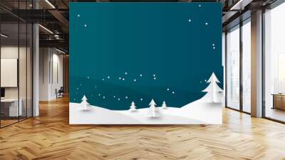 Merry Christmas and happy New Year background with blue theme Wall mural