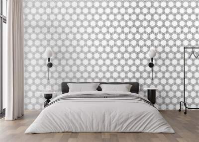 Metal Hexagonal Texture. 
Abstract. Embossed Hexagon , honeycomb white background. light and shadow. Vector.  Wall mural