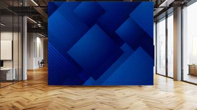 Modern abstract blue square background with 3d concept. Modern blue abstract presentation background with shadow 3d layered light rectangle. Vector illustration design for presentation, banner, cover Wall mural