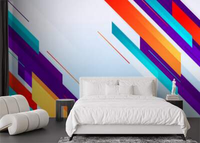 modern abstract frame design with geometri shape and gradient color Wall mural