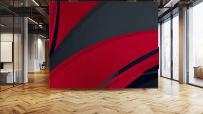 Modern black red graphic abstract cover technology background. Template corporate concept red black grey and white contrast background. Vector graphic design illustration  Wall mural