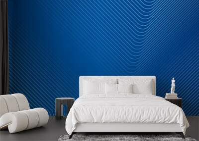 Modern blue lines abstract background with simple line blend contours. Modern blue presentation background Wall mural