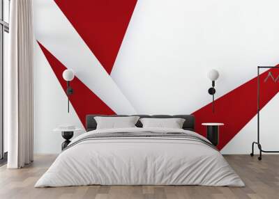 Modern geometric abstract red and white background Wall mural