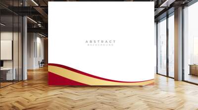 Modern gold red abstract wave curved background for presentation design Wall mural