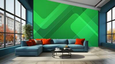 Modern green wave curve abstract presentation background. Vector illustration design for presentation, banner, cover, web, flyer, card, poster, wallpaper, texture, slide, magazine, and powerpoint. Wall mural