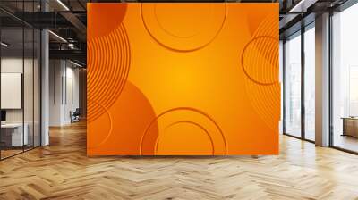 Modern orange yellow abstract vector long banner. Minimal background with waves arrows geometric shapes and copy space for text. Social media cover and web wide banner template Wall mural