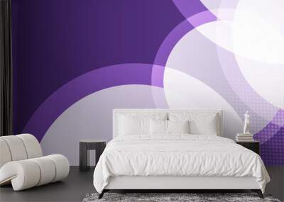 Modern purple violet and white abstract 3d circle background. modern abstract purple gaming background. Modern geometrical abstract background - circles. Business or technology presentation design Wall mural